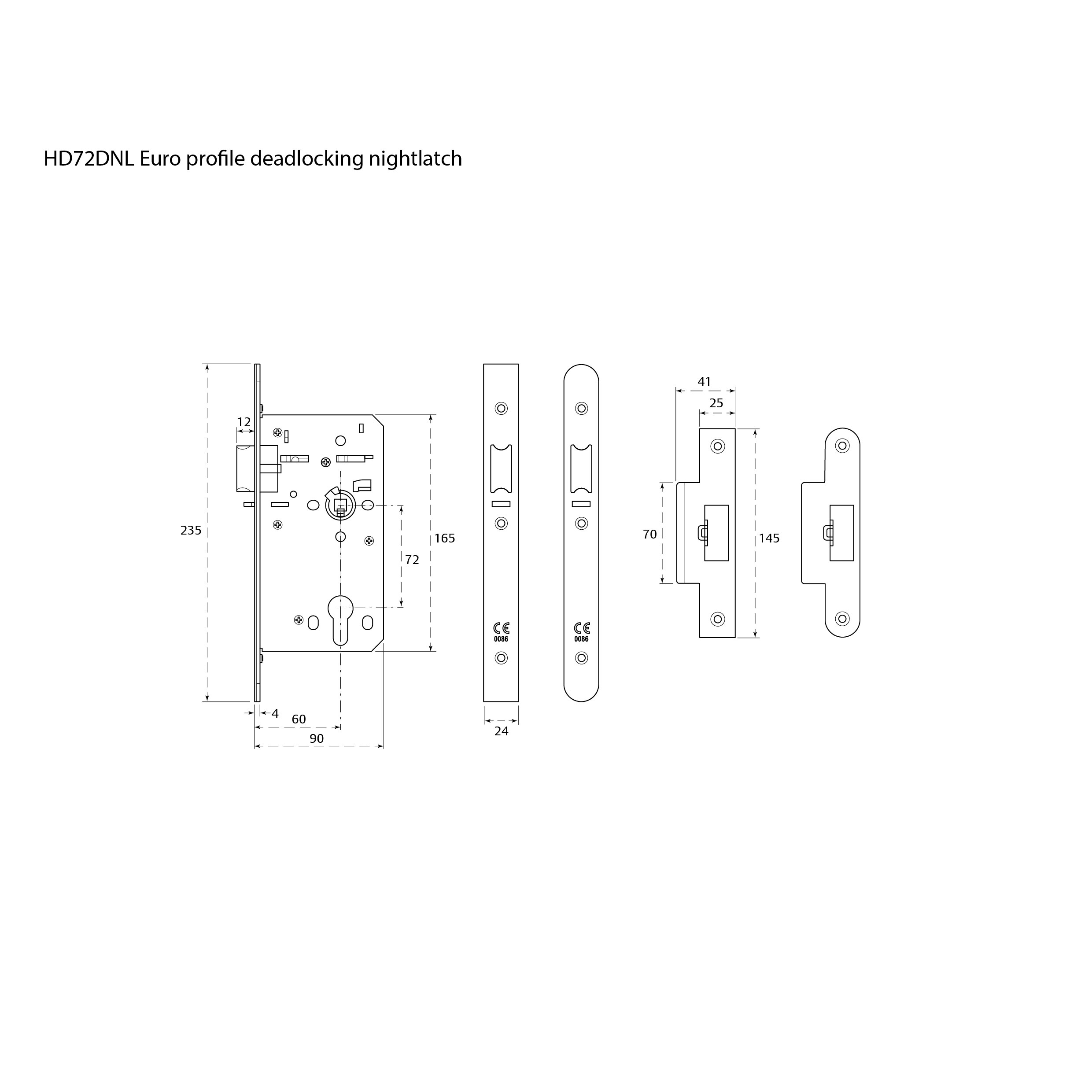 HD72 deadlocking nightlatch